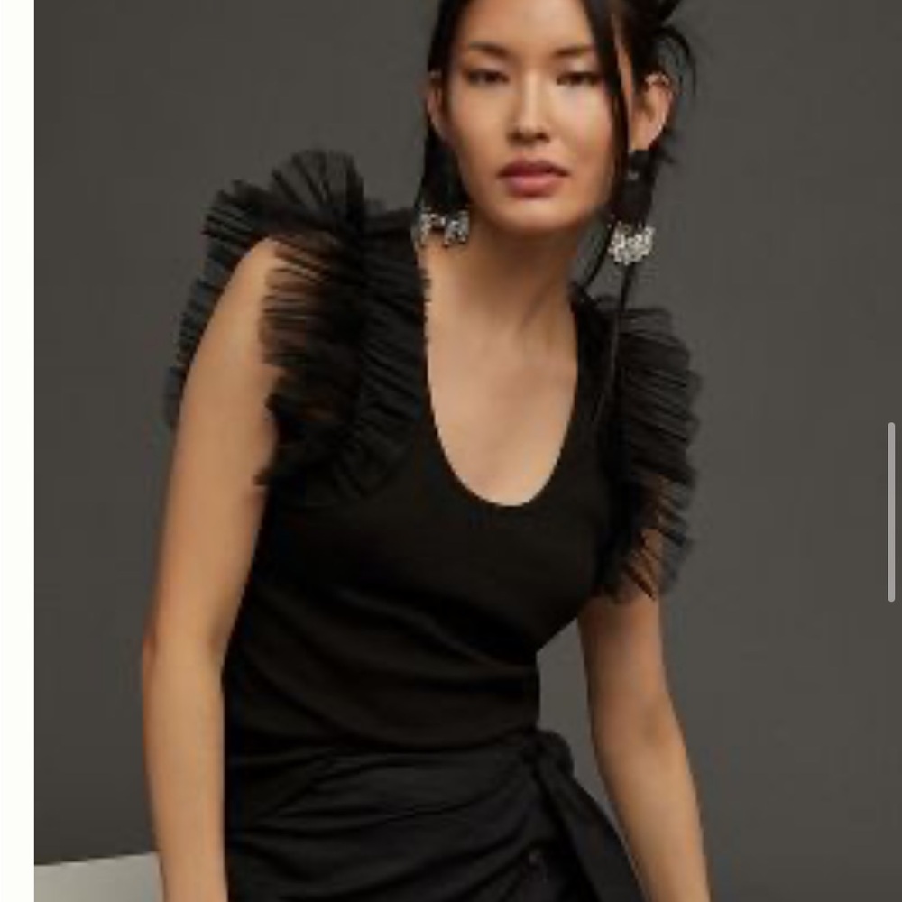Anthropologie DOLAN TULLE SLEEVE TANK TOP